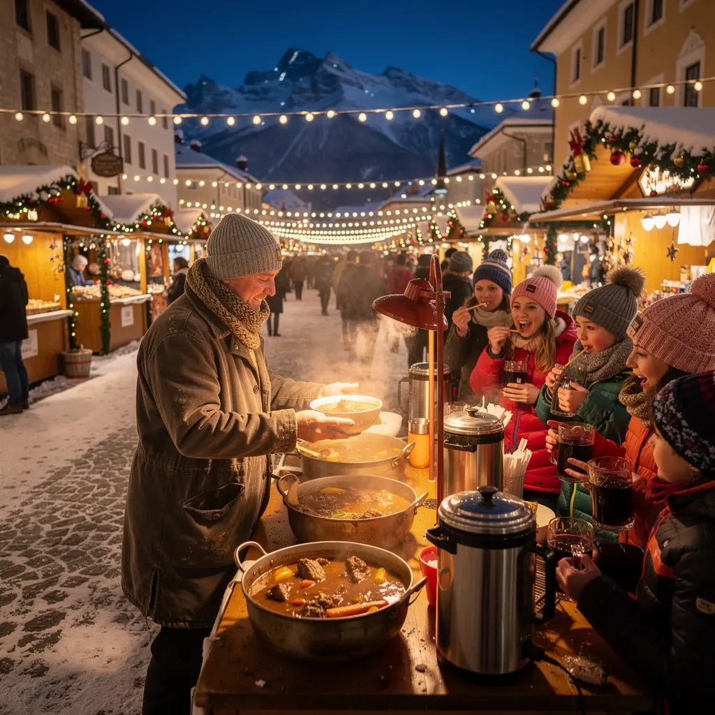 Ein herzhaftes Gericht mit gegrilltem Gemüse und aromatischen Saucen, serviert in einer umweltfreundlichen Verpackung.