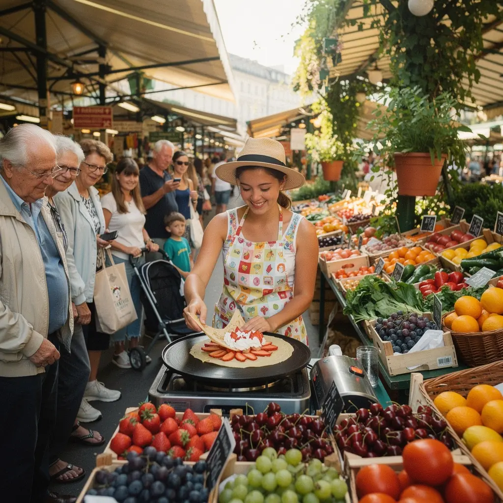 Ein Grill mit aromatischen Kebab-Spießen, die über dem offenen Feuer zubereitet werden.